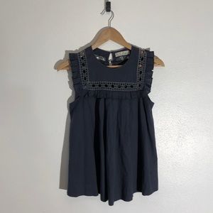 TRF Collection Grey Embroidered Top Size M